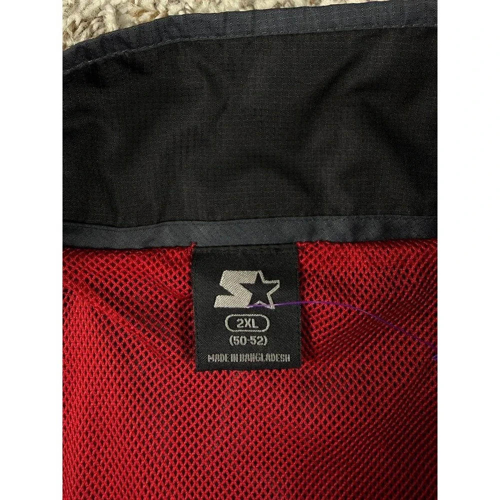 Starter Men's 2XL Black Gray Colorblock Windbreaker Jacket Full Zip Mesh Lined